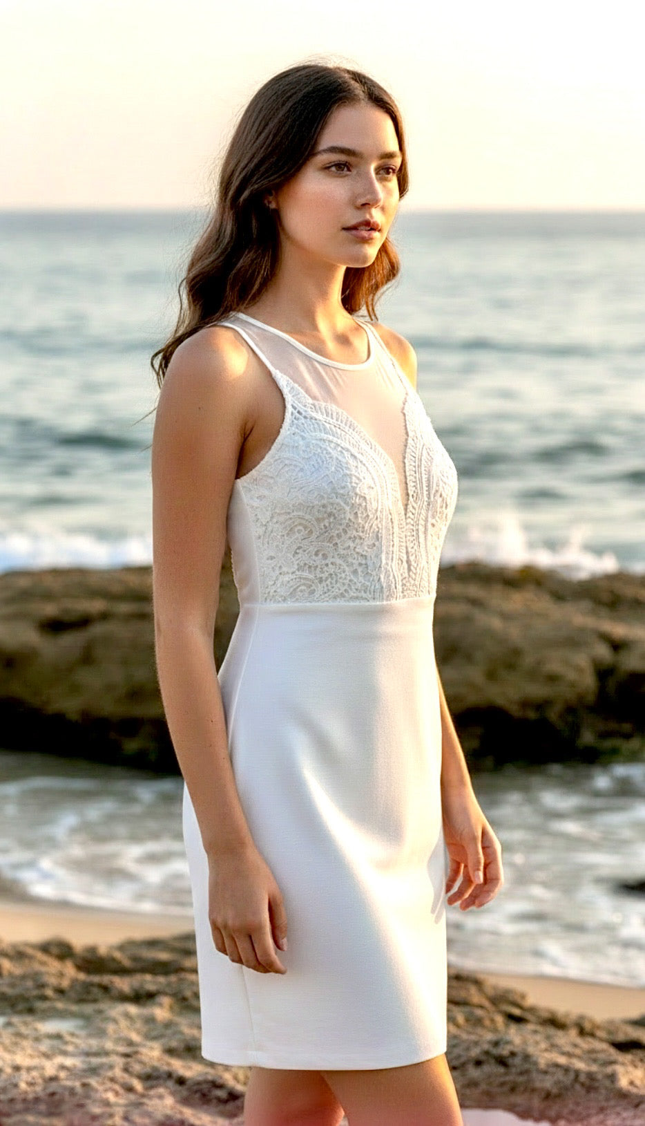 White Lace Bodycon Dress