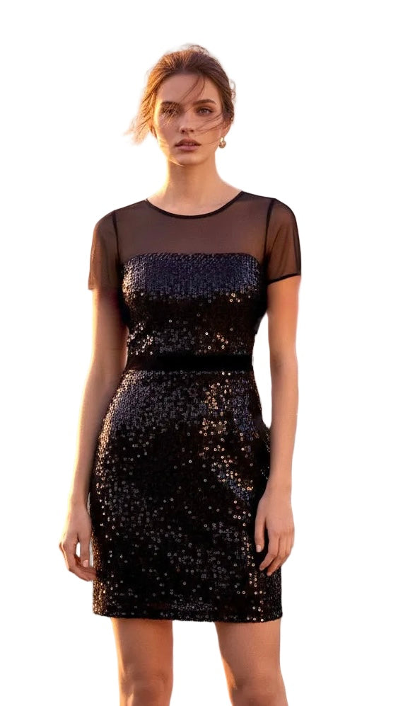 French Connection Black Sequin Dress