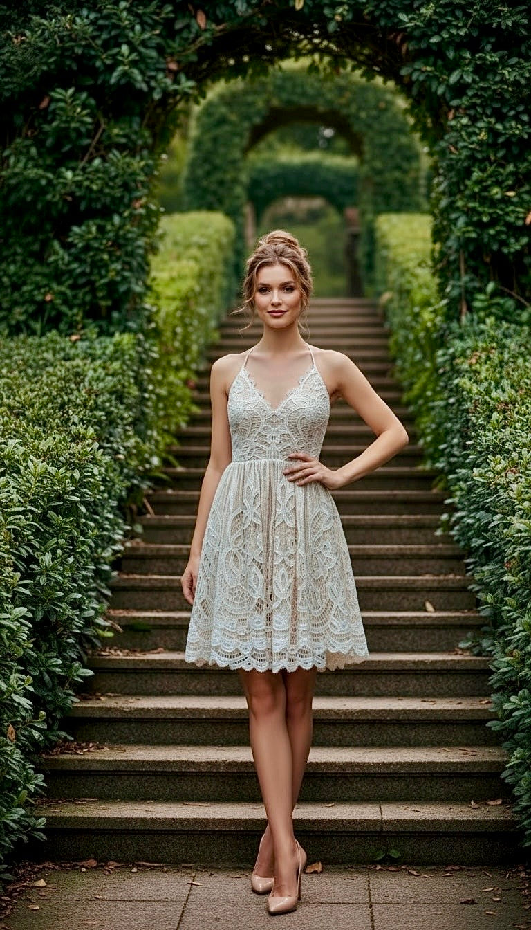 Ivory Lace Sweetheart Dress