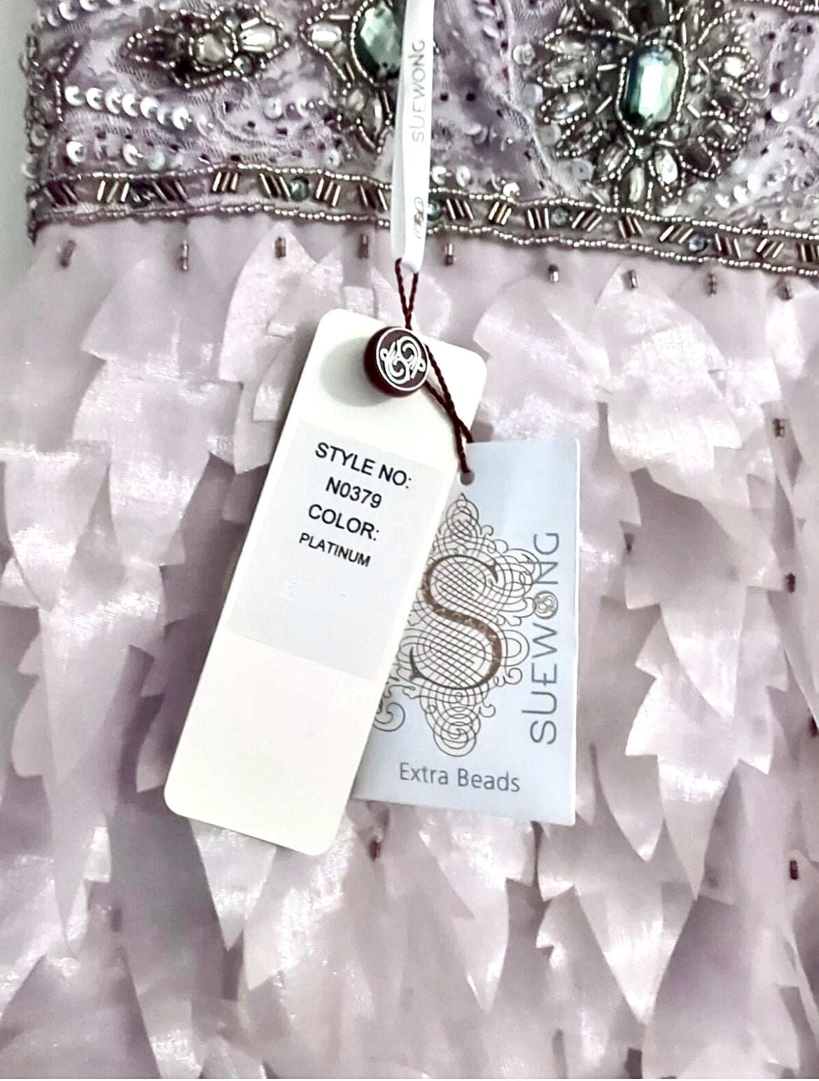 Sue Wong ~ Silver Petal Dress