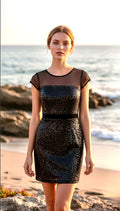 French Connection Black Sequin Dress