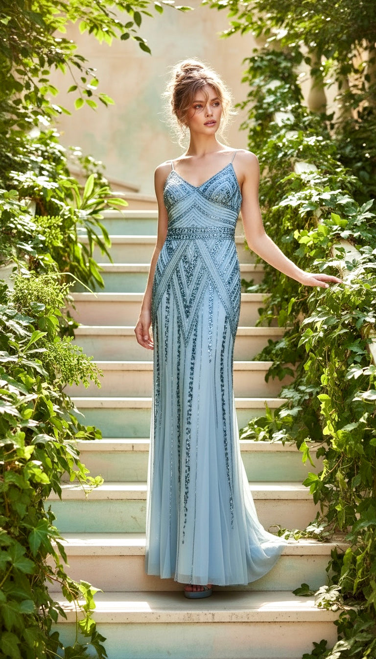 Marina Blue Sparkle  Gown