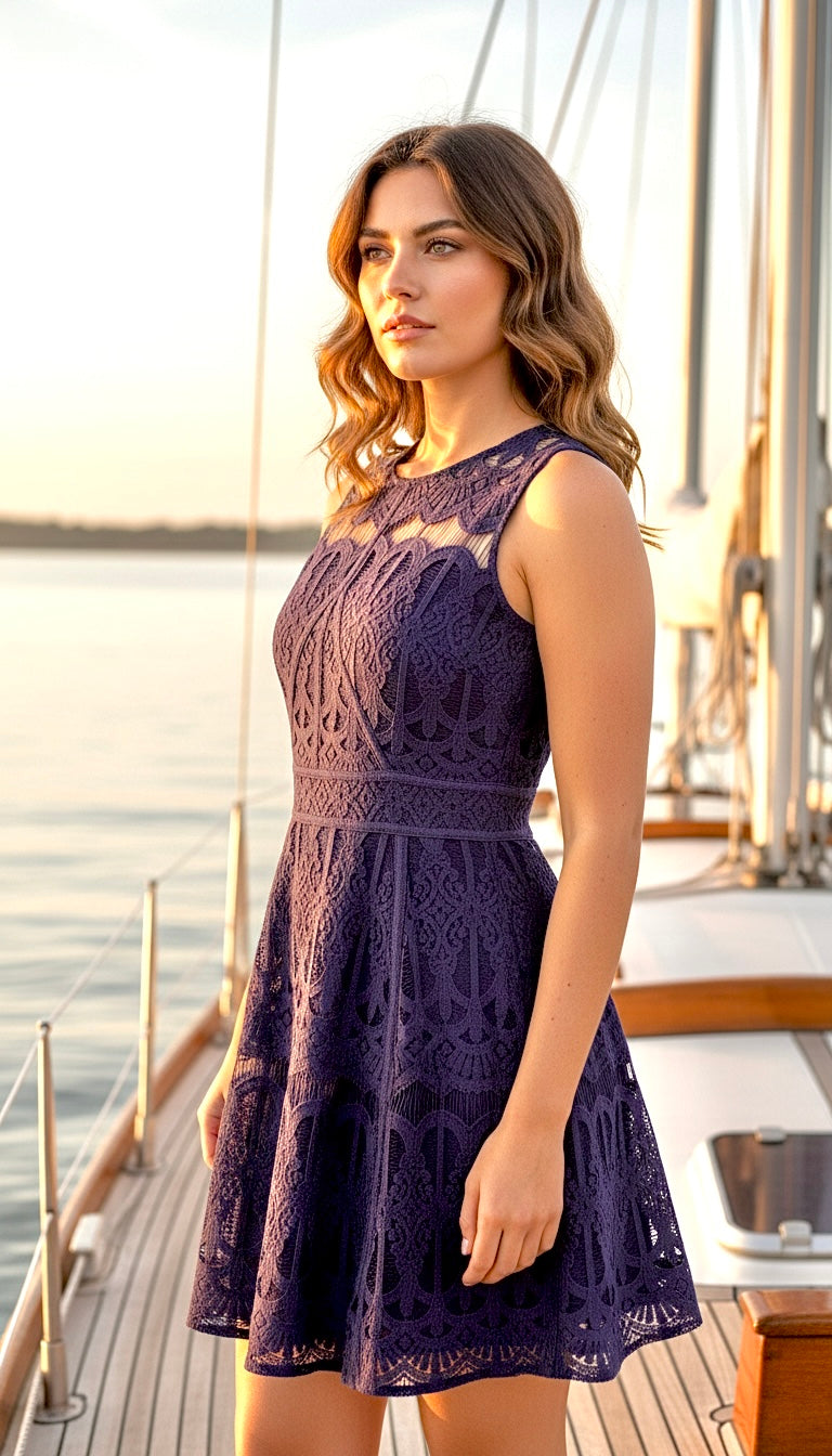 Adelyn Navy Lace Dress