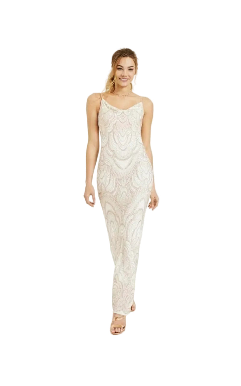 SOLD- Aruba White Gold Glitter Dress