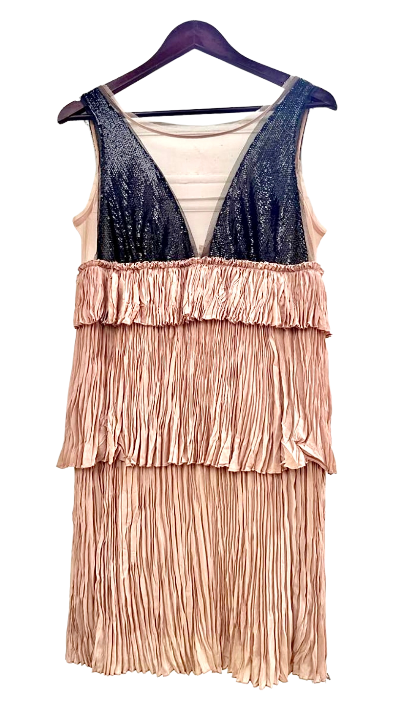 Averil Dusty Rose Black Sequin Dress