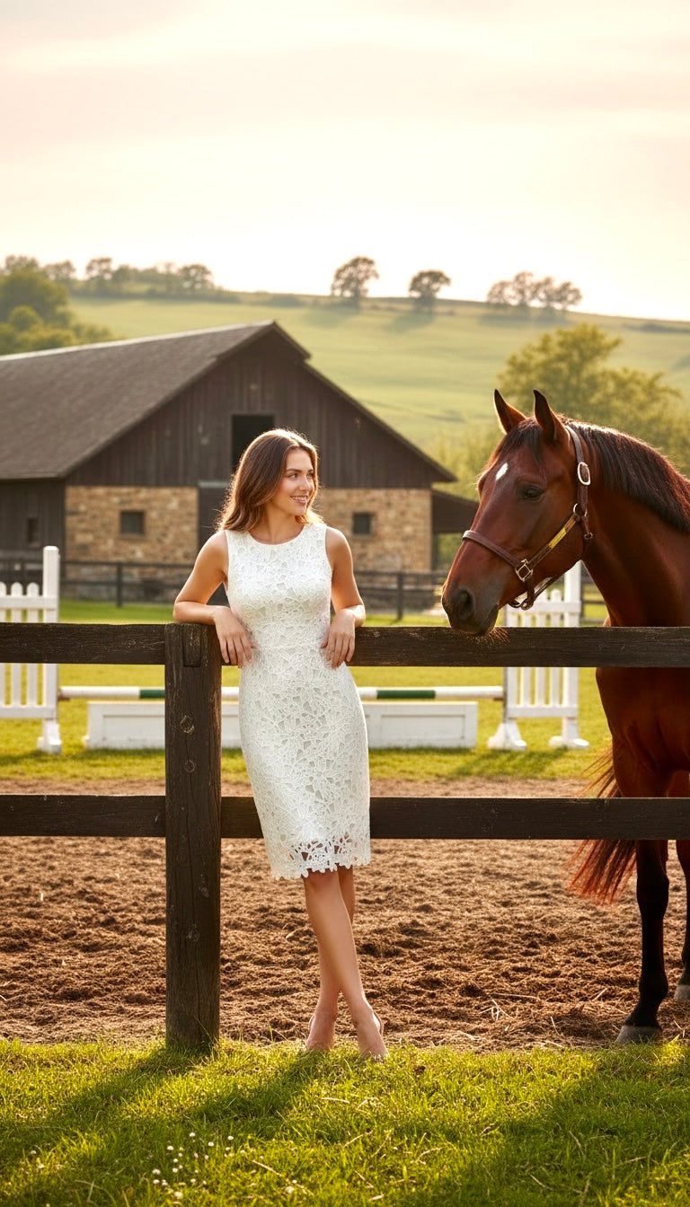 Chic White Lace Day Dress