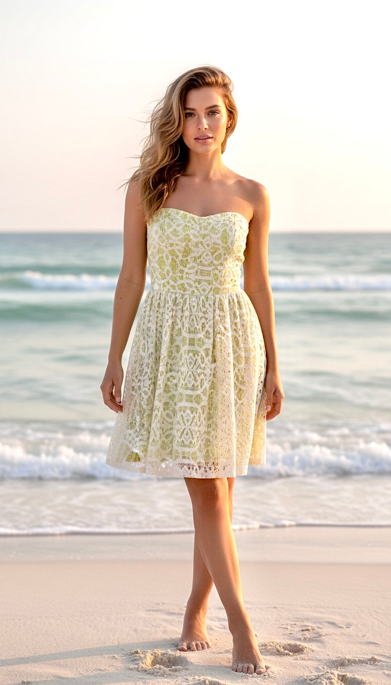 GUESS Green Lace Dress
